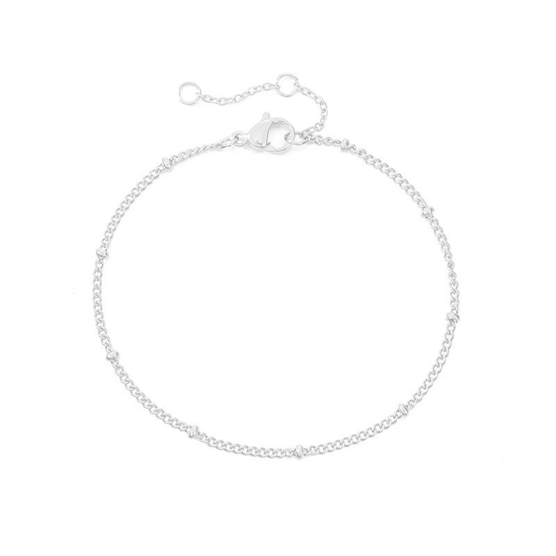Pulseira Delicada de Corrente com Esferas