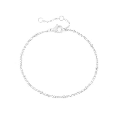 Pulseira Delicada de Corrente com Esferas