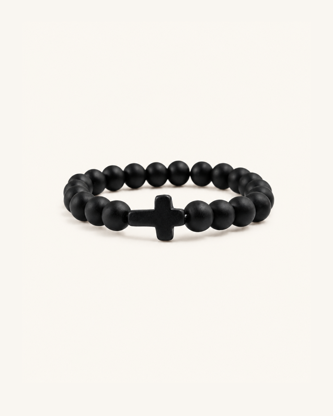 Pulseira de Cruz com Pedras Naturais