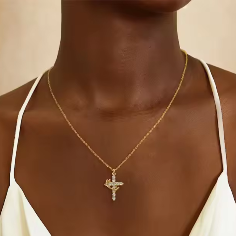 Colar Elora com Cruz e Coroa