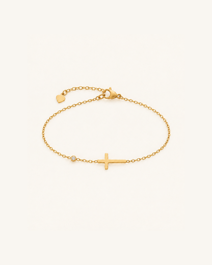 Pulseira Ajustável Cruz e Pedras Esperança