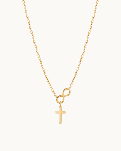 Colar Infinito com Cruz Ajustável