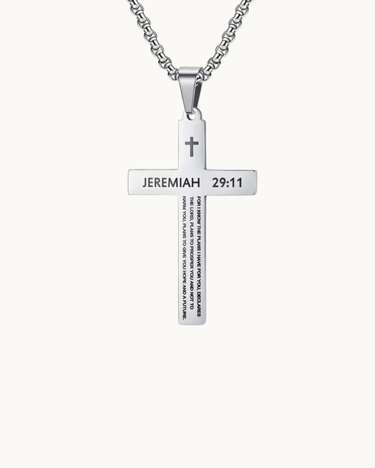 Colar de Cruz Jeremias 29:11