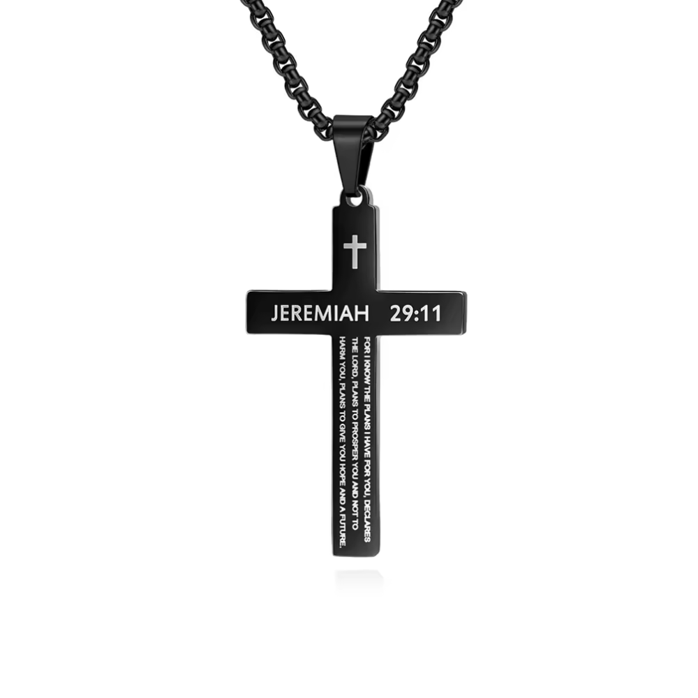 Colar de Cruz Jeremias 29:11