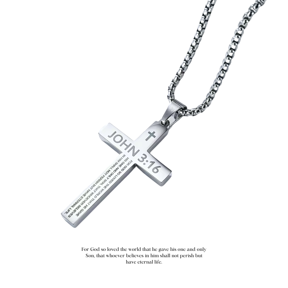 Colar de Cruz João 3:16
