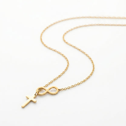 Colar Infinito com Cruz Ajustável