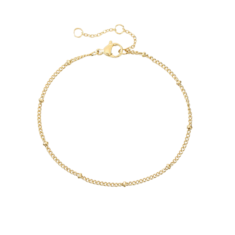 Pulseira Delicada de Corrente com Esferas