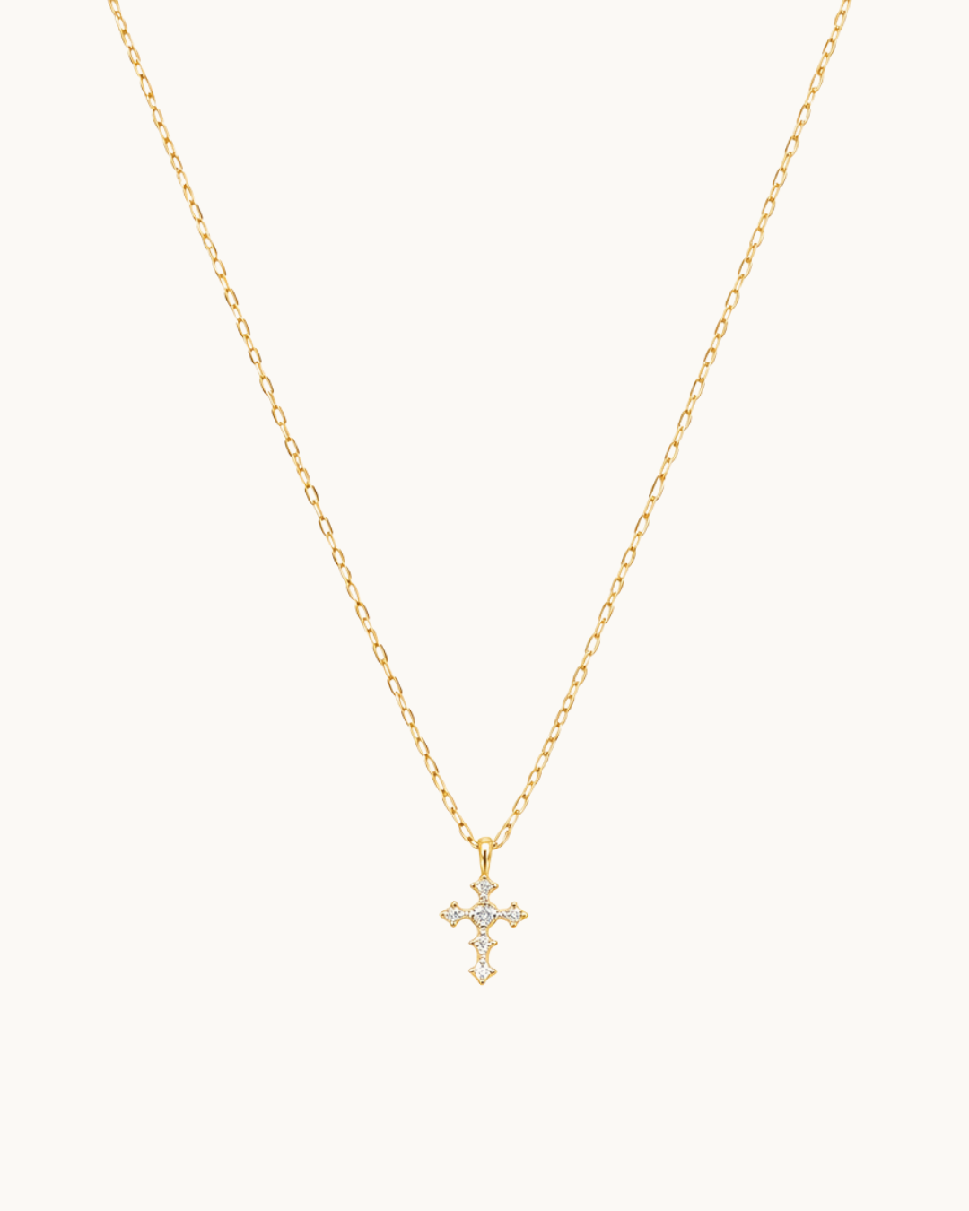 Colar de Cruz Delicada com Zircônias